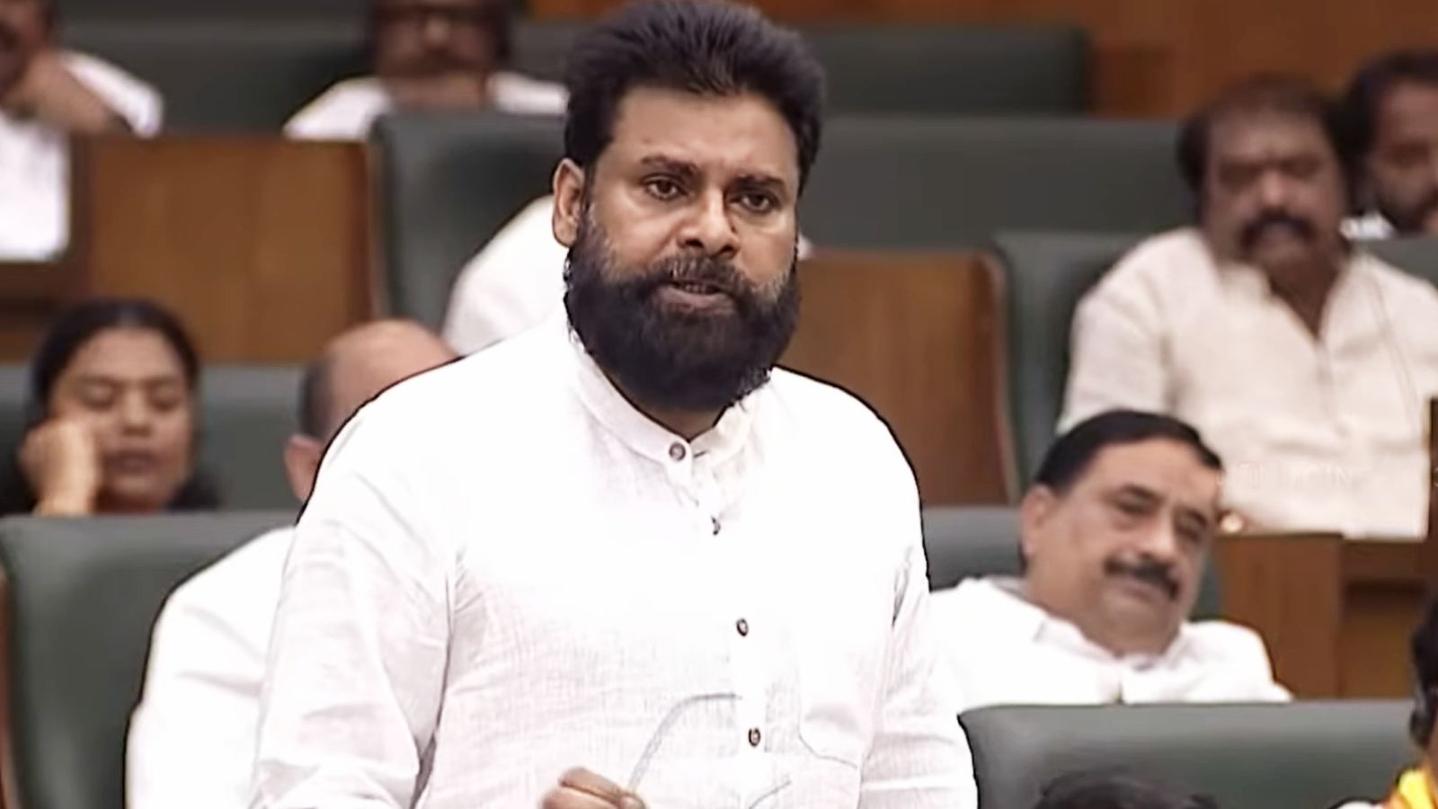 Pawan Kalyan speaking in Assembly about Iran war protests and Hindu unity debate