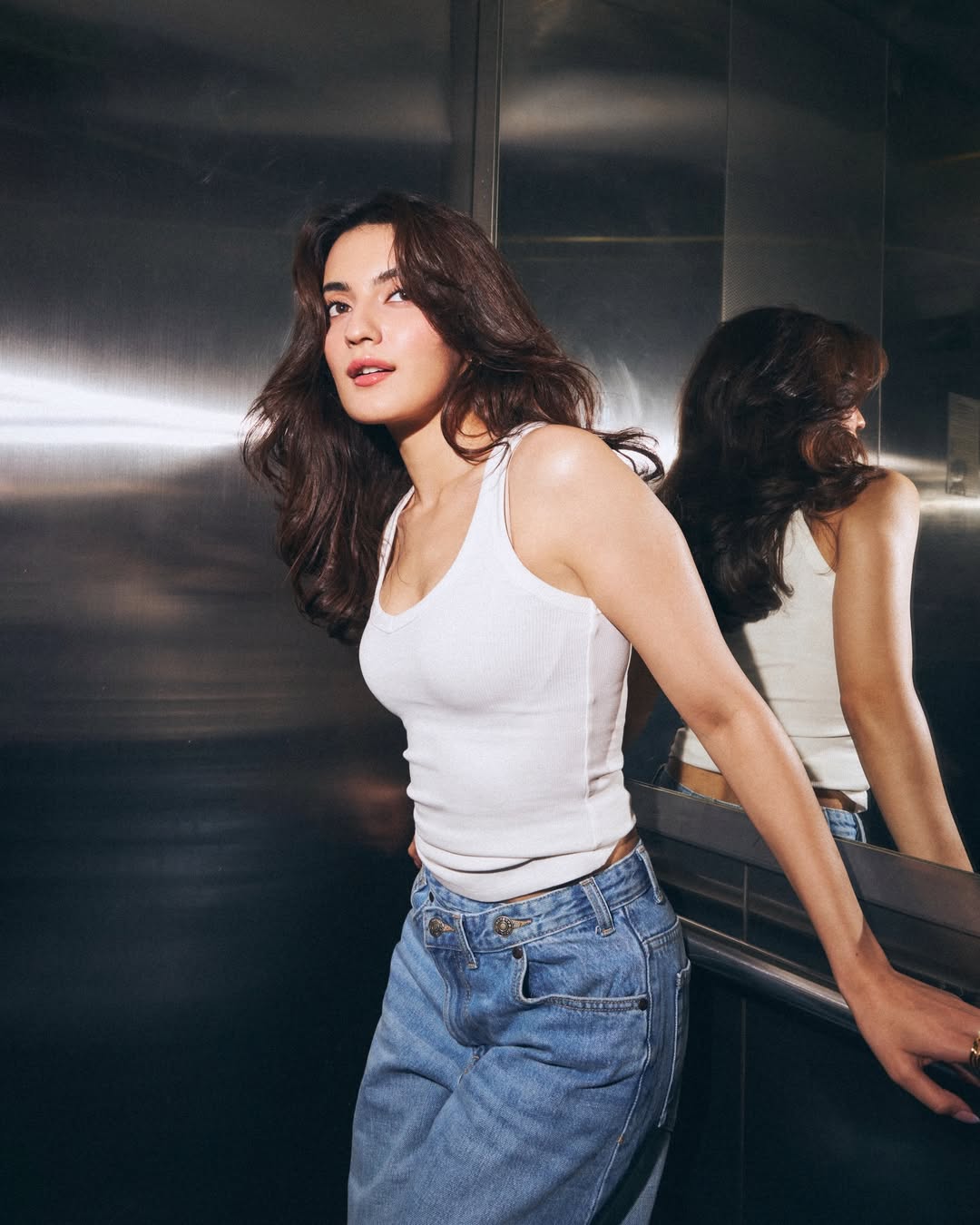 Pratibha Ranta Posing Boldly In White Tank Top