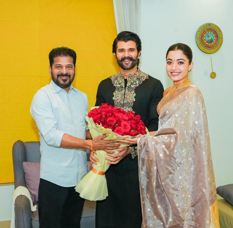 CM Revanth Reddy Presenting Red Roses To Vijay