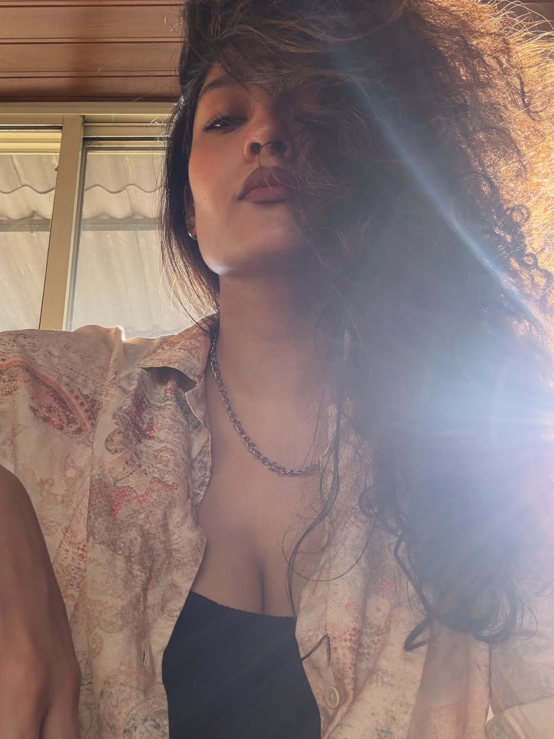 Ritika Singh Sun Kissed Face In Printed Shirt