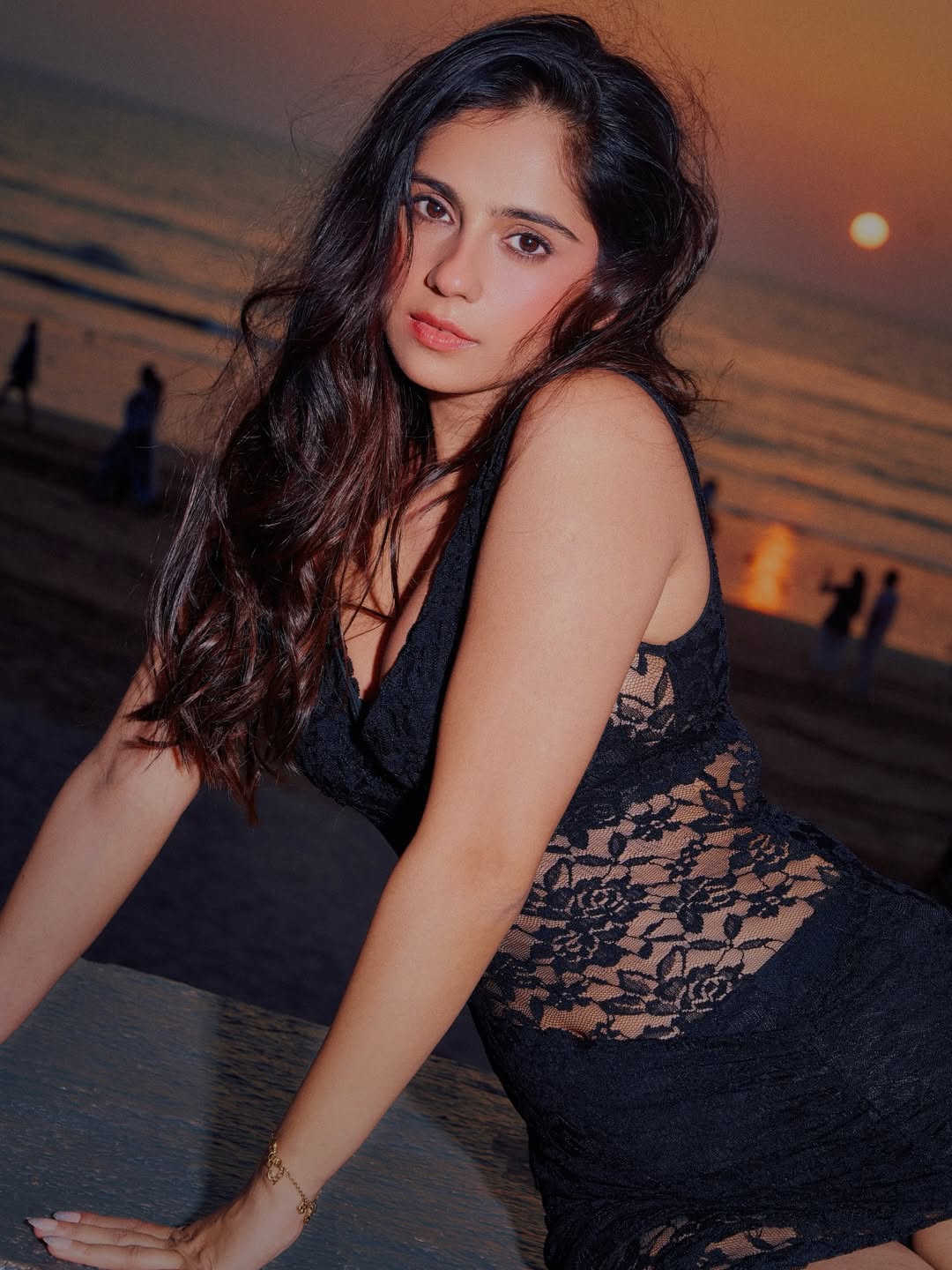 Rose Sardana Flaunting Edgy Lace Cutout Detail