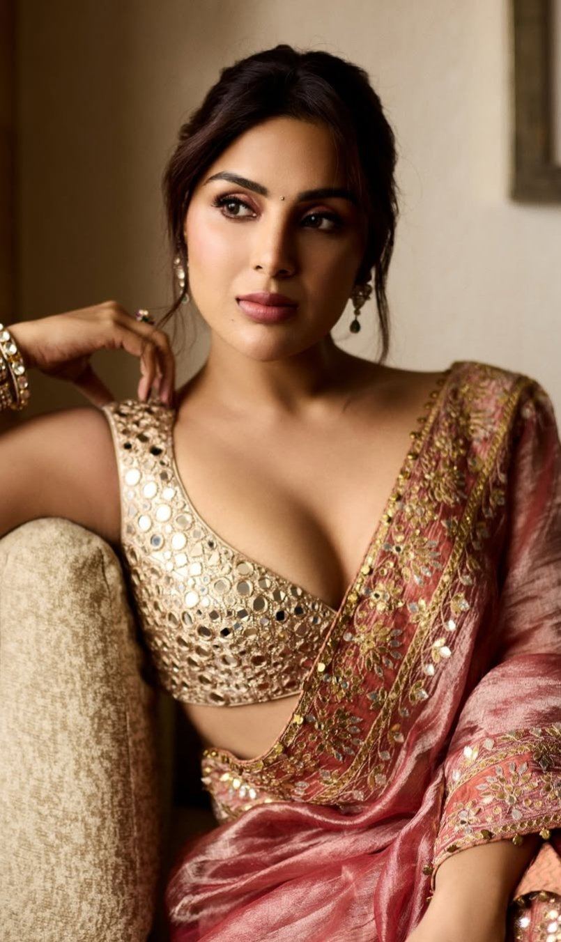 Samyuktha Menon in designer blouse and saree