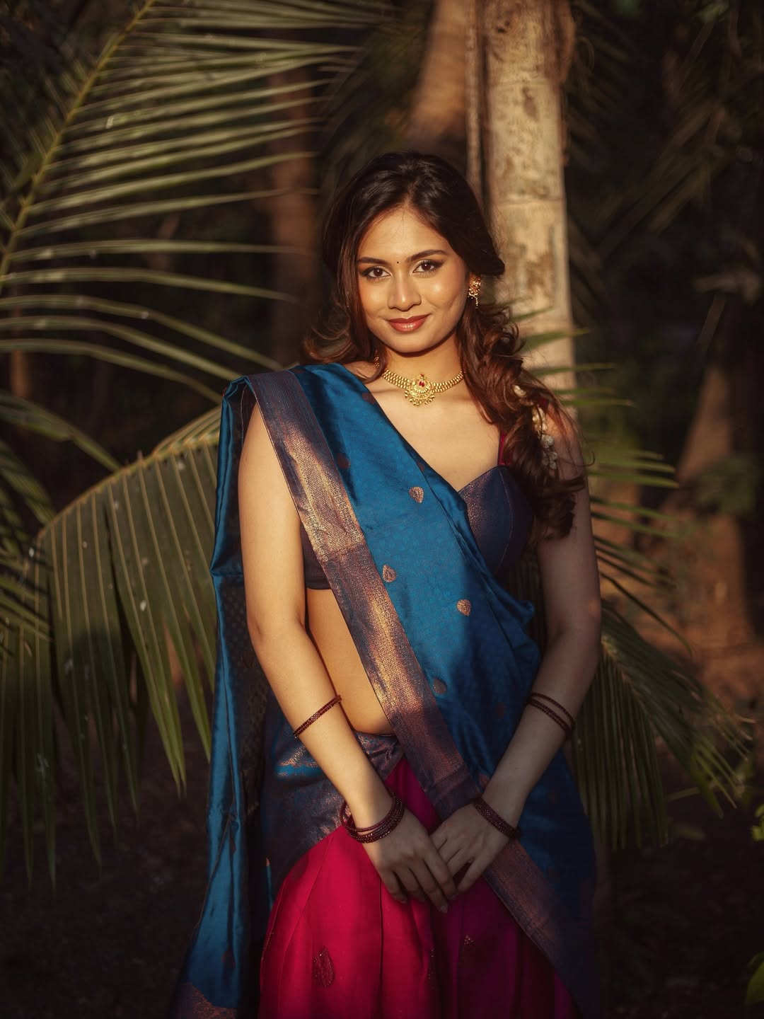 Srushti Bannatti Bold Pose In Silk Ethnic Wear