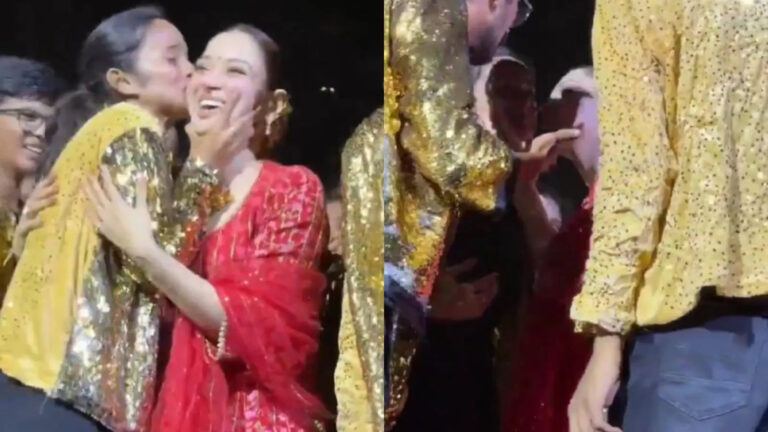 Tamannaah sweet moment with dancer on stage