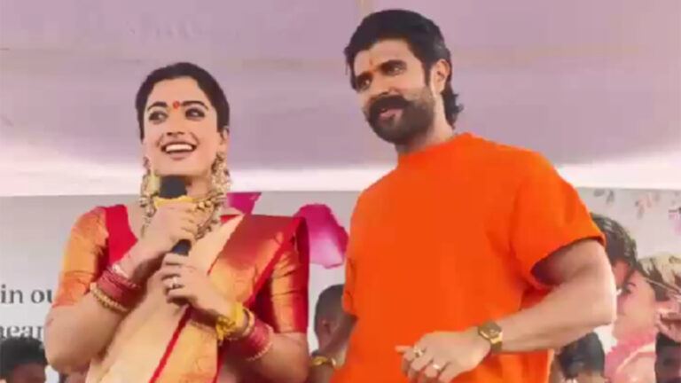 Vijay and Rashmika at village ceremony