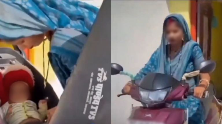 Viral video baby inside scooter storage box