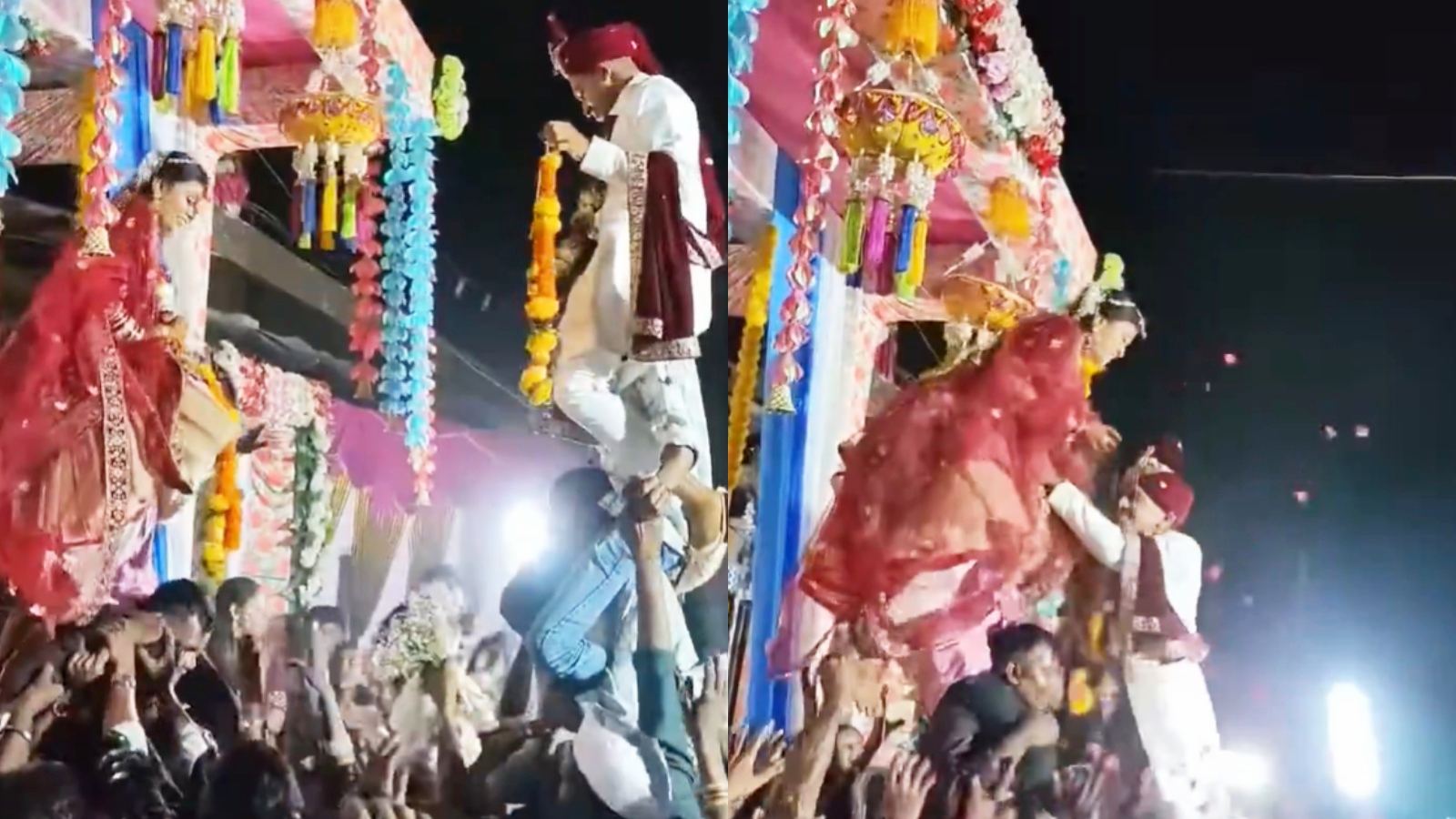Viral wedding varmala chaos