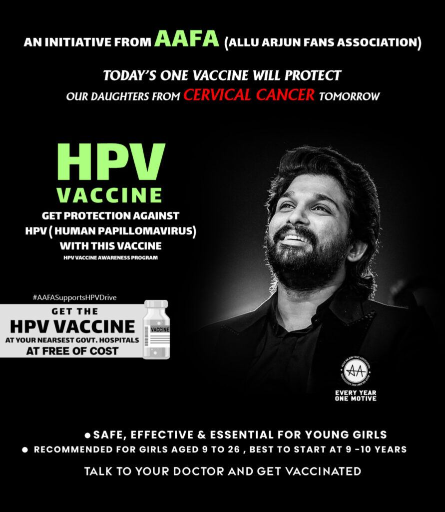 Allu Arjun fans HPV awareness drive