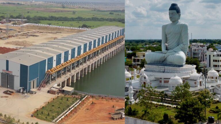 Amaravati capital and Kaleshwaram project comparison highlighting political decisions of Revanth Reddy and Jagan Mohan Reddy