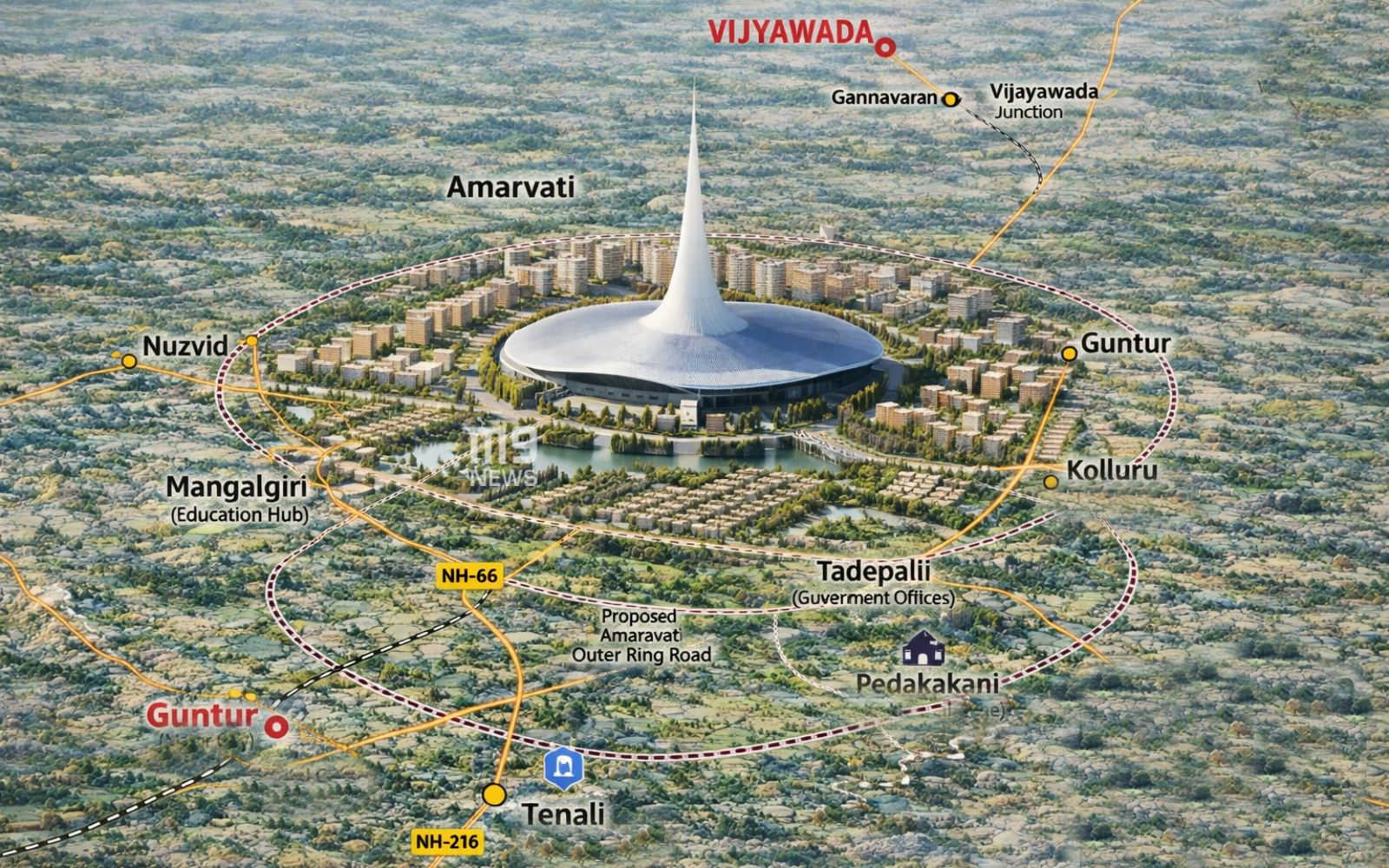 Amaravati ORR interchange map 1