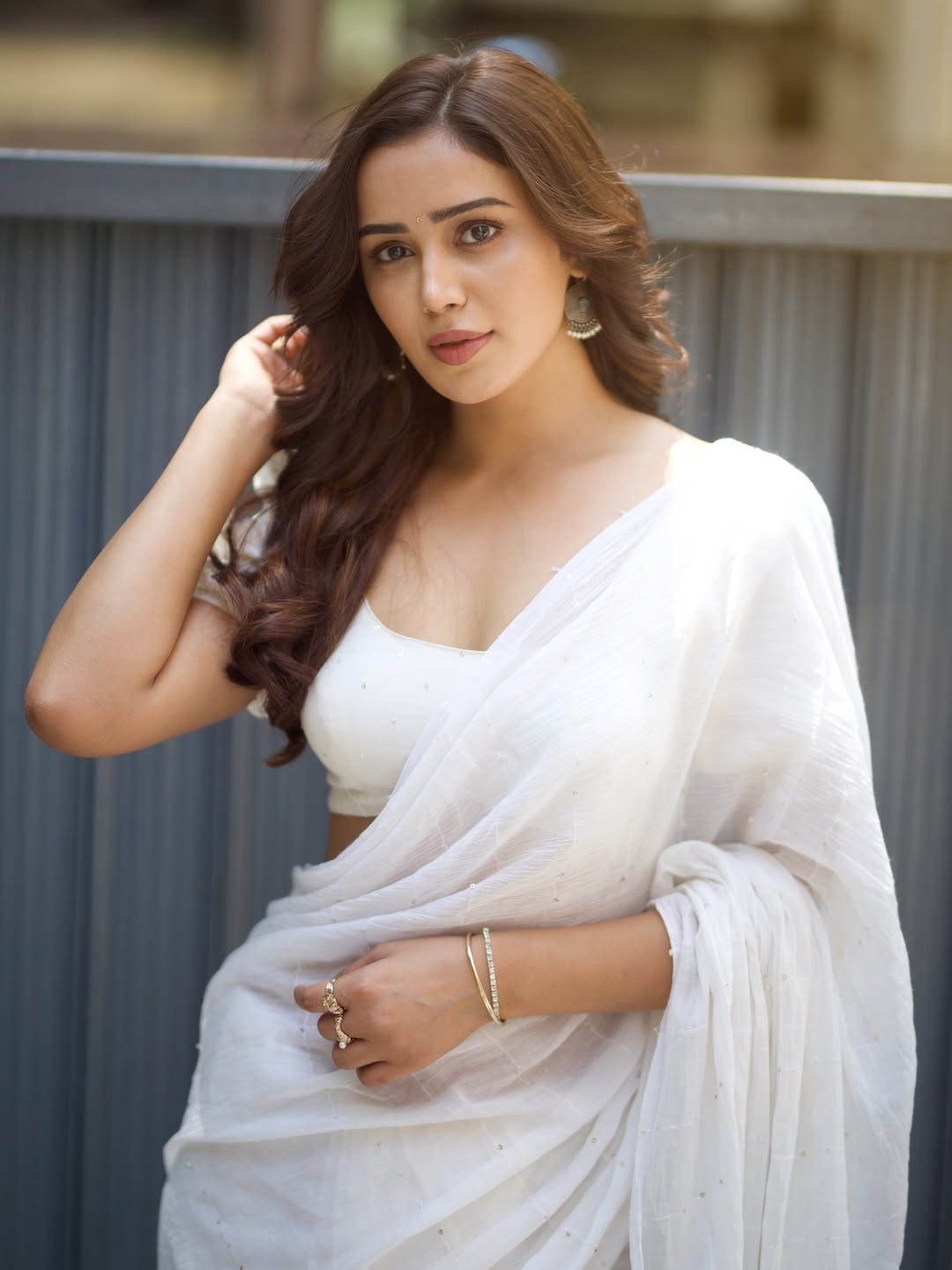 Anaira Gupta Wearing Trendy Silver Jhumka Set