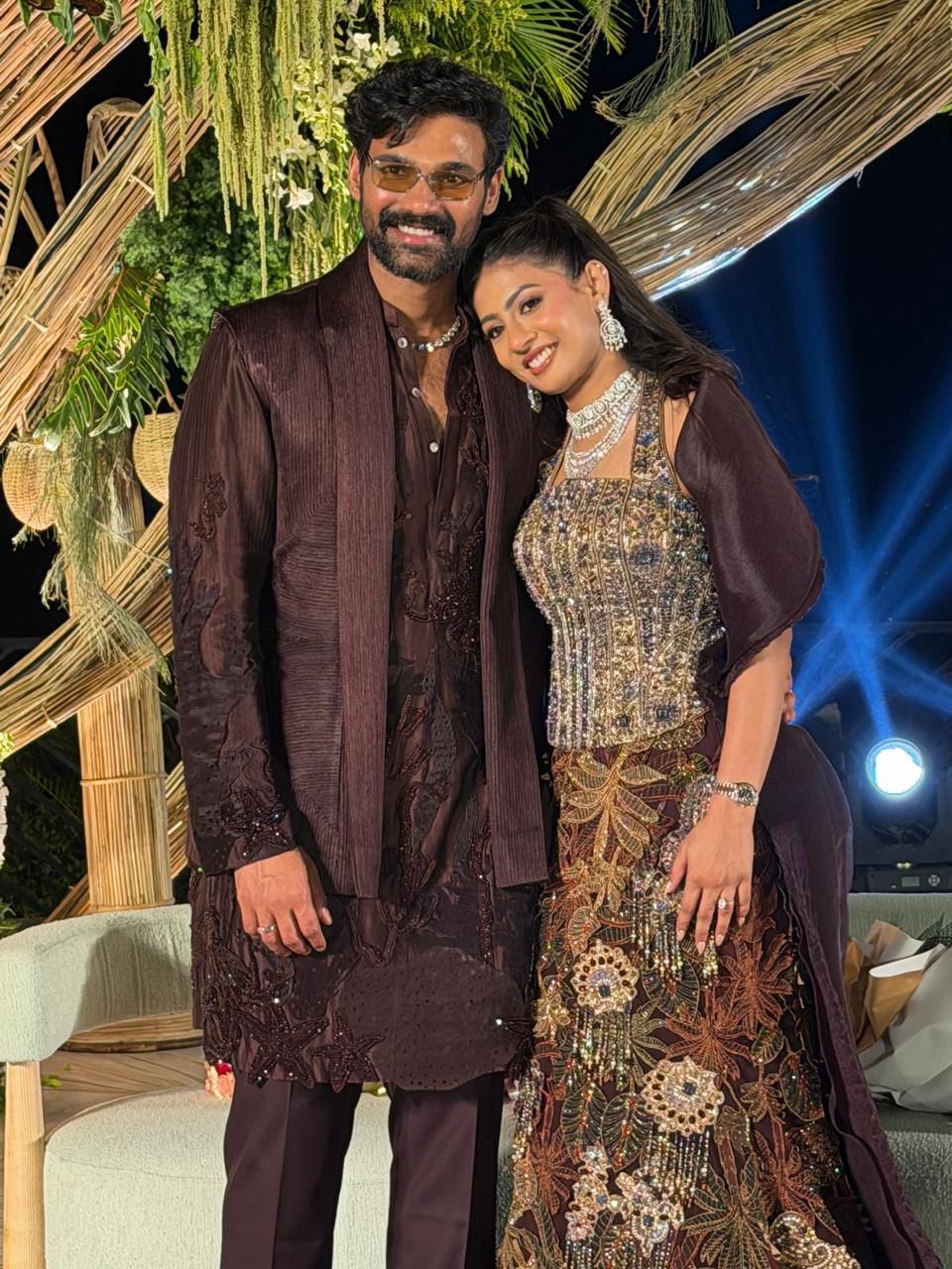 Sai Sreenivas Kavya Reddy Elegant Engagement Pose