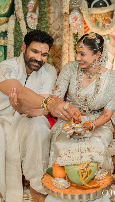 Bellamkonda Sai Sreenivas Kavya Reddy Ivory Wedding Style