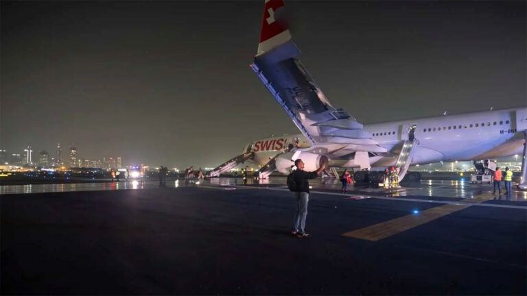 Emergency evacuation at Delhi airport flight