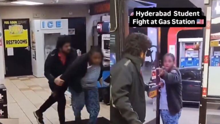 Hyderabad student US fight video