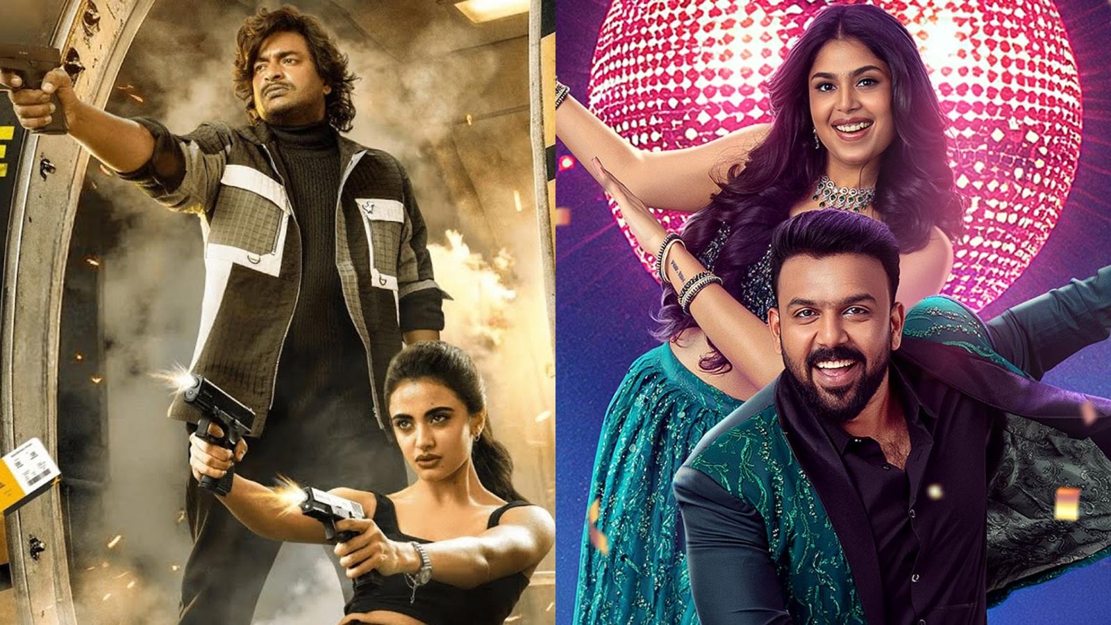 Jetlee and Gayapadda Simham movie posters showing comparison of two Telugu comedy releases