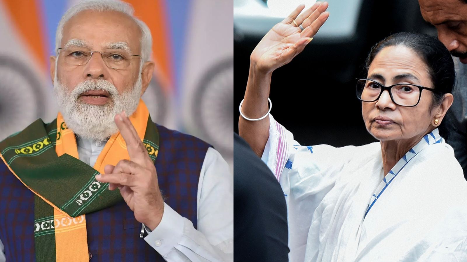 Mamata Banerjee addressing rally during West Bengal election campaign against BJP