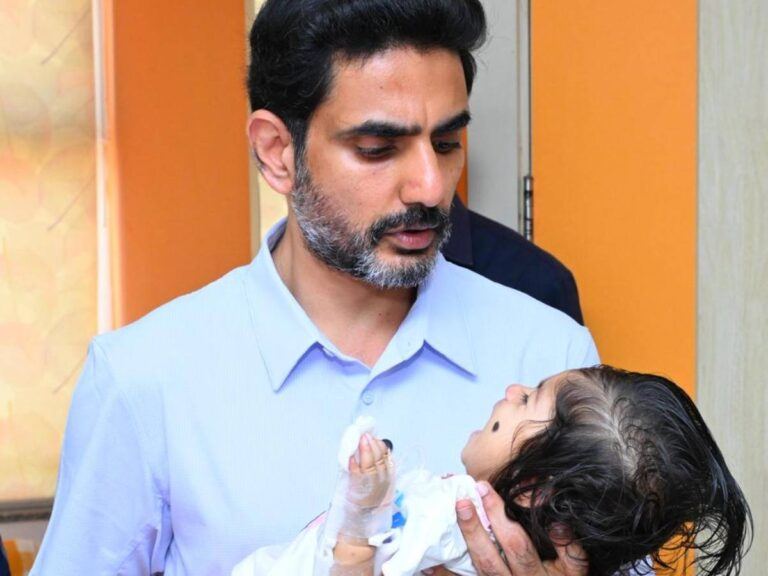 Nara Lokesh helps baby treatment