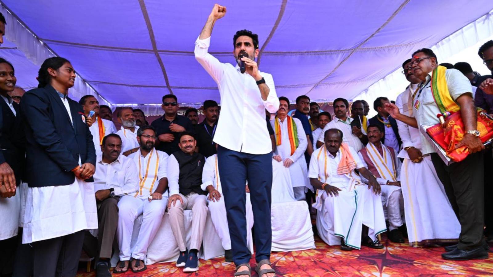 Nara Lokesh humble gesture at event