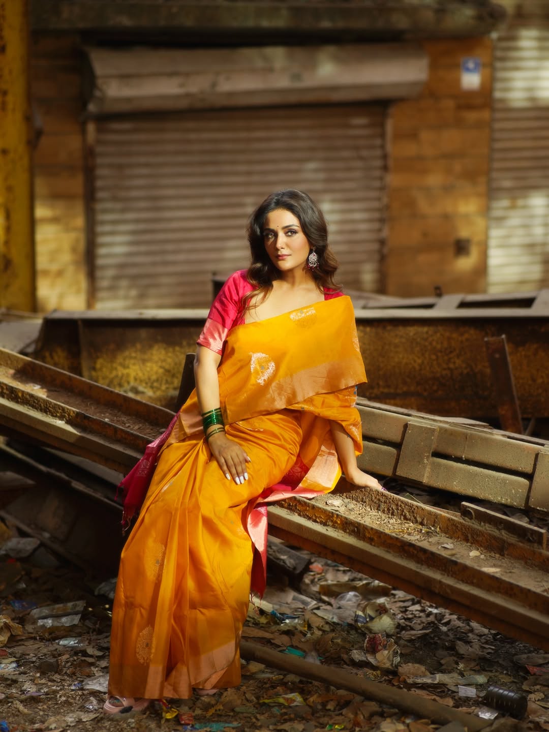 Natasha Singh Dreamy Gaze With Wavy Bronze Hair