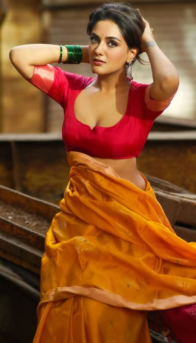 Pics: Natasha Singh Saree, Slight Reveal