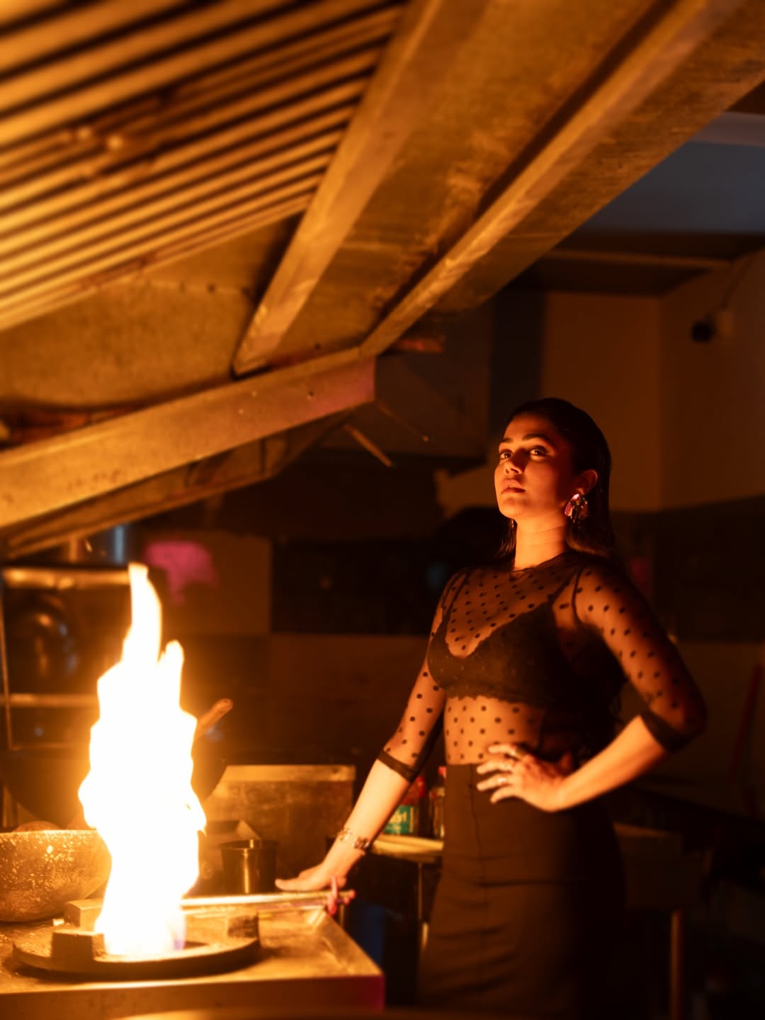 Payal Radhakrishna Poses With Fiery Kitchen Heat