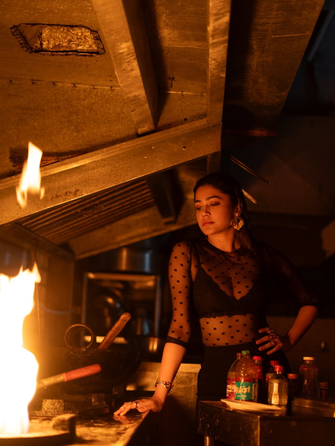 Payal Radhakrishna Fierce Gaze By The Stove Fire