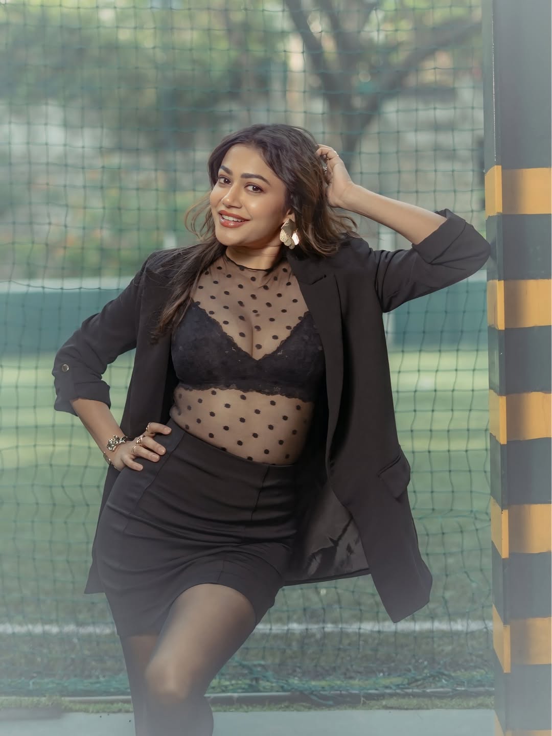 Payal Radhakrishna Radiant Smile In Black Blazer