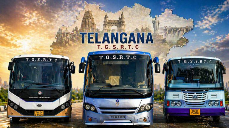 RTC workers protesting during Telangana bus strike at depot