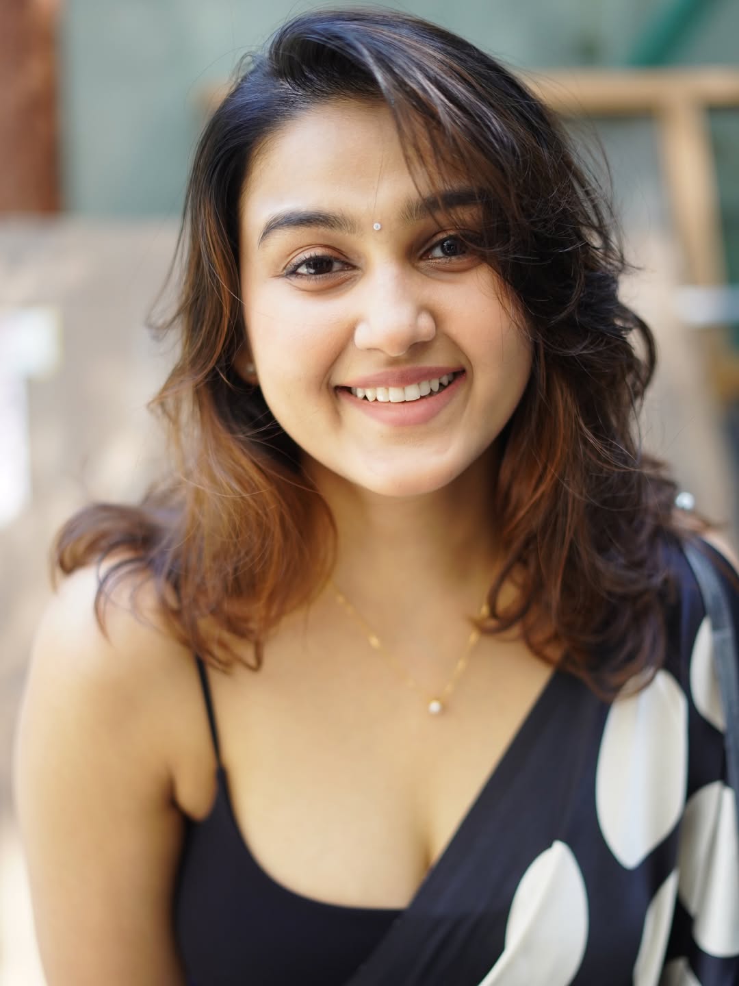 Sowmika Showing Off Playful Polka Print Pattern