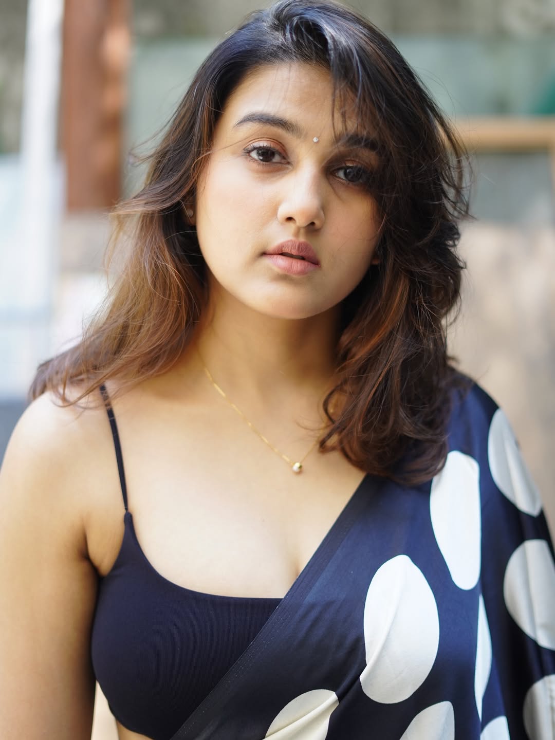 Sowmika Radiates Confidence In Monotone Drapes