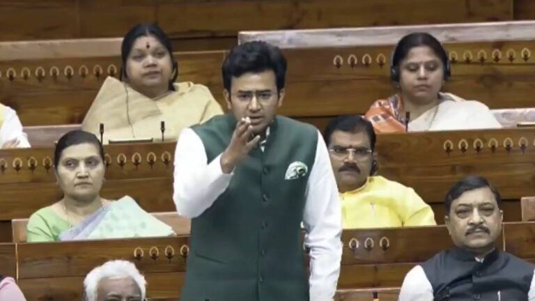 Tejasvi Surya Parliament speech controversy