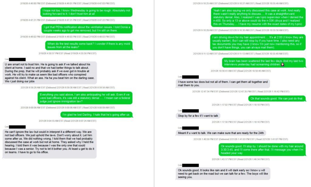 USCIS Bias Row After Texts Surface in Court