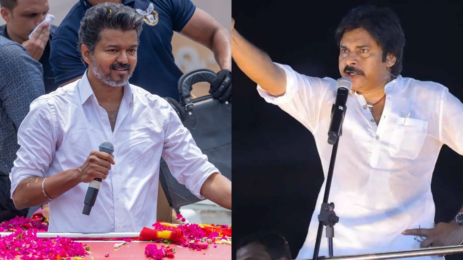 Vijay Pawan Kalyan campaign banners