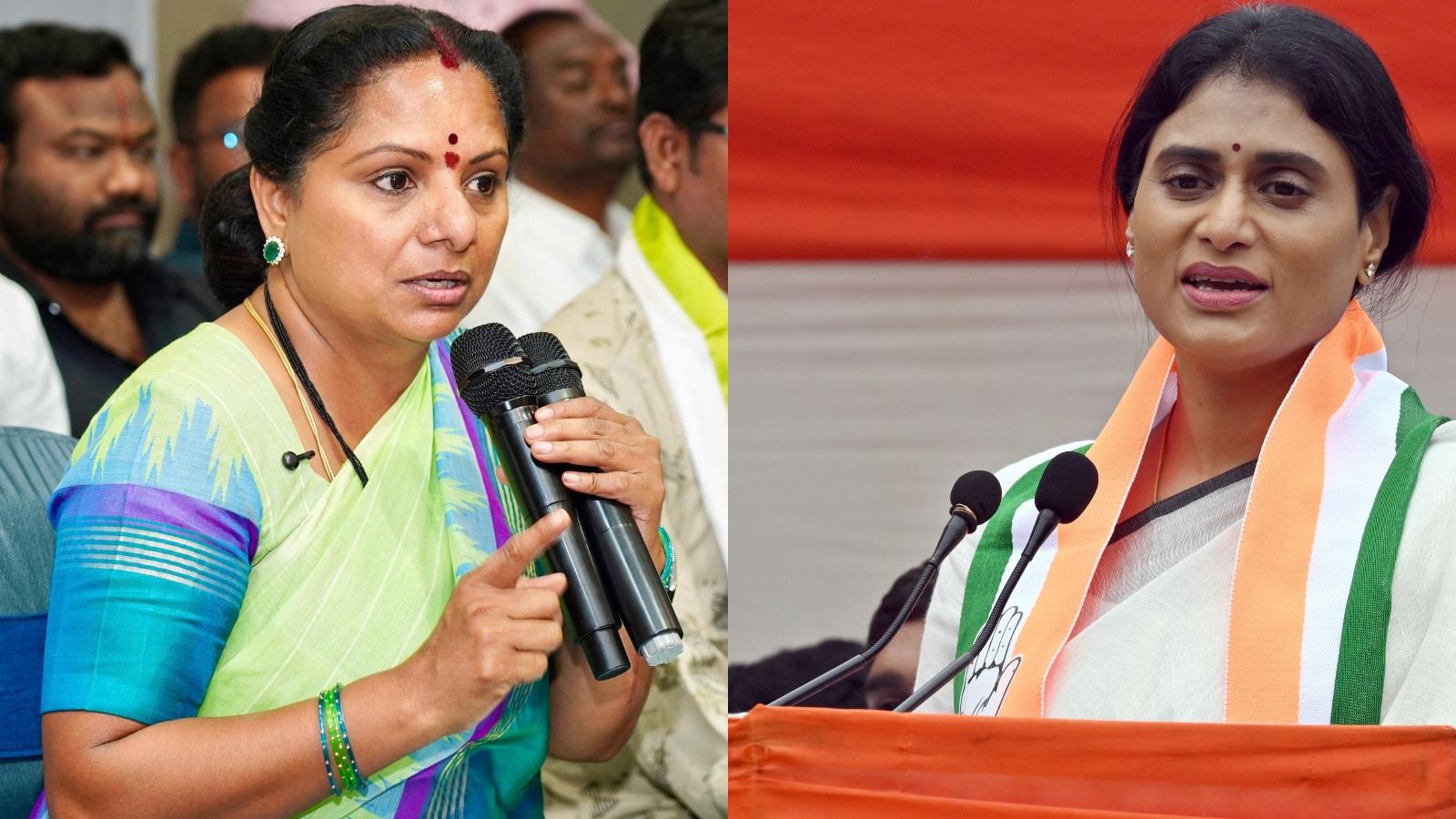 YS Sharmila and Kavitha amid political controversy over names and rivalry between YSRCP and BRS