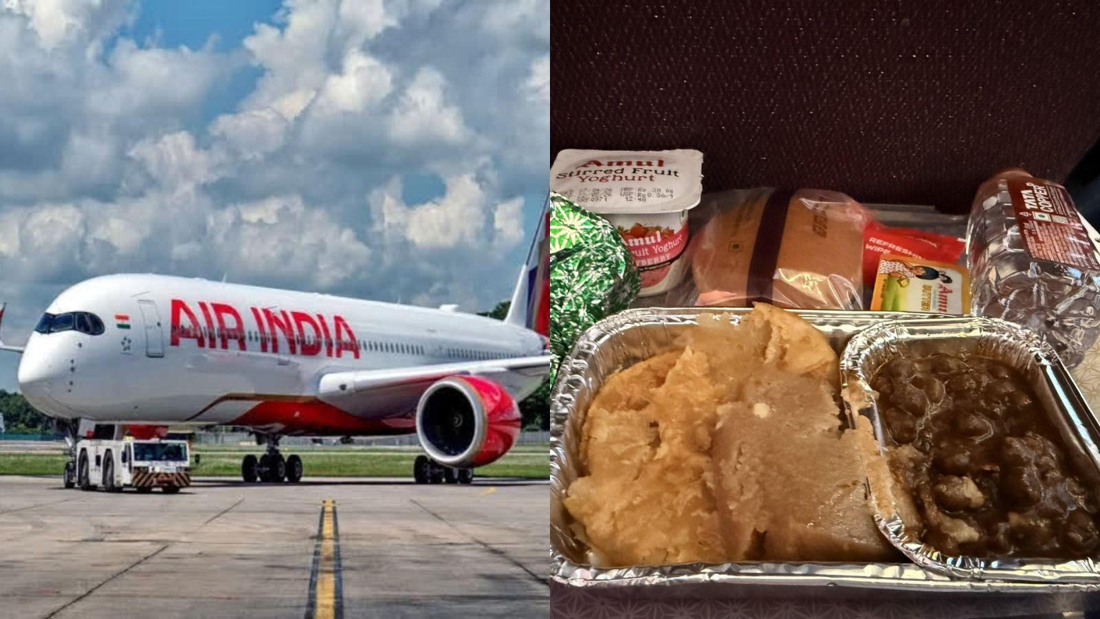 Air India halwa puri meal viral moment