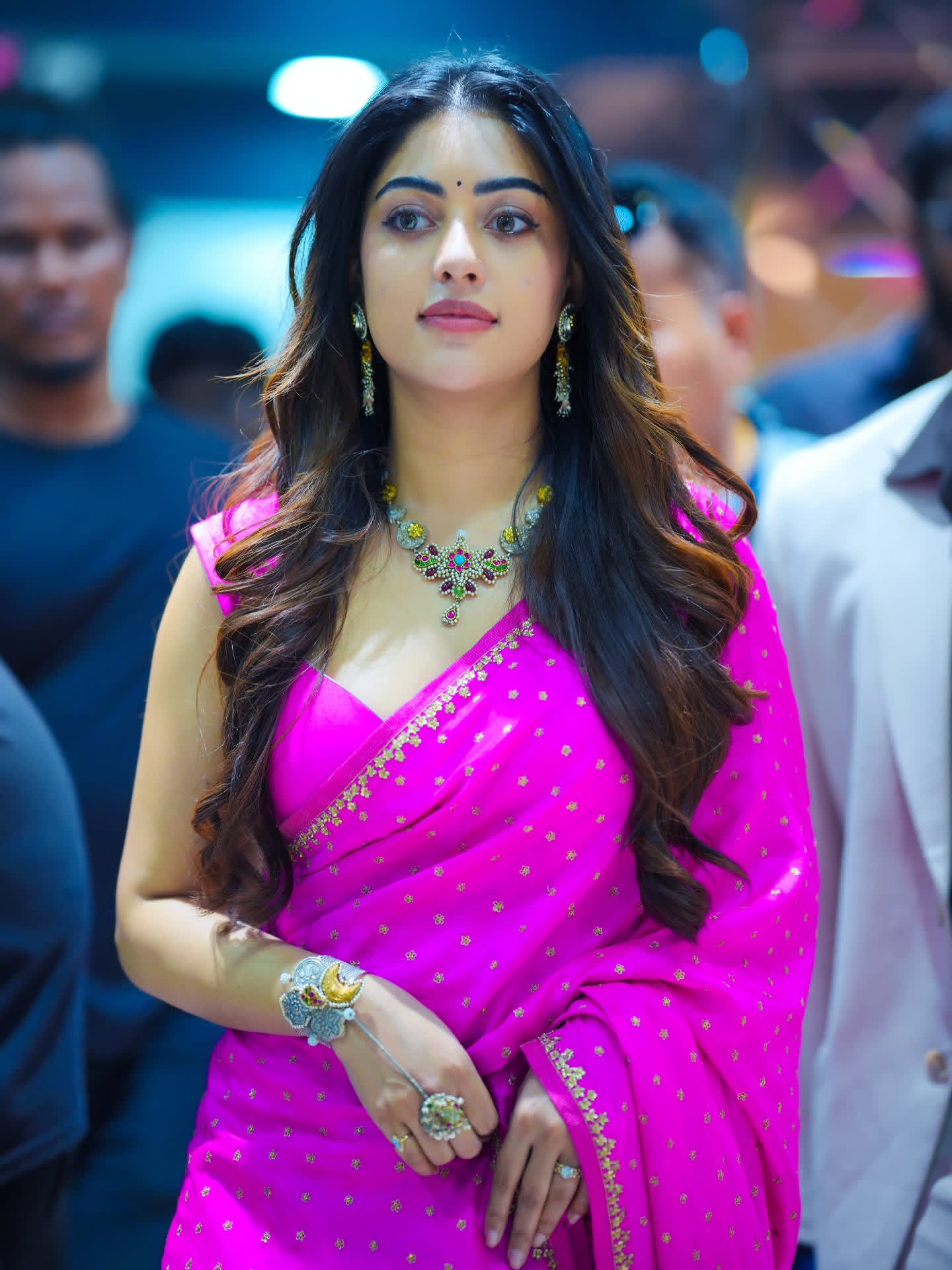 Anu Emmanuel Posing Gracefully In Magenta Silk