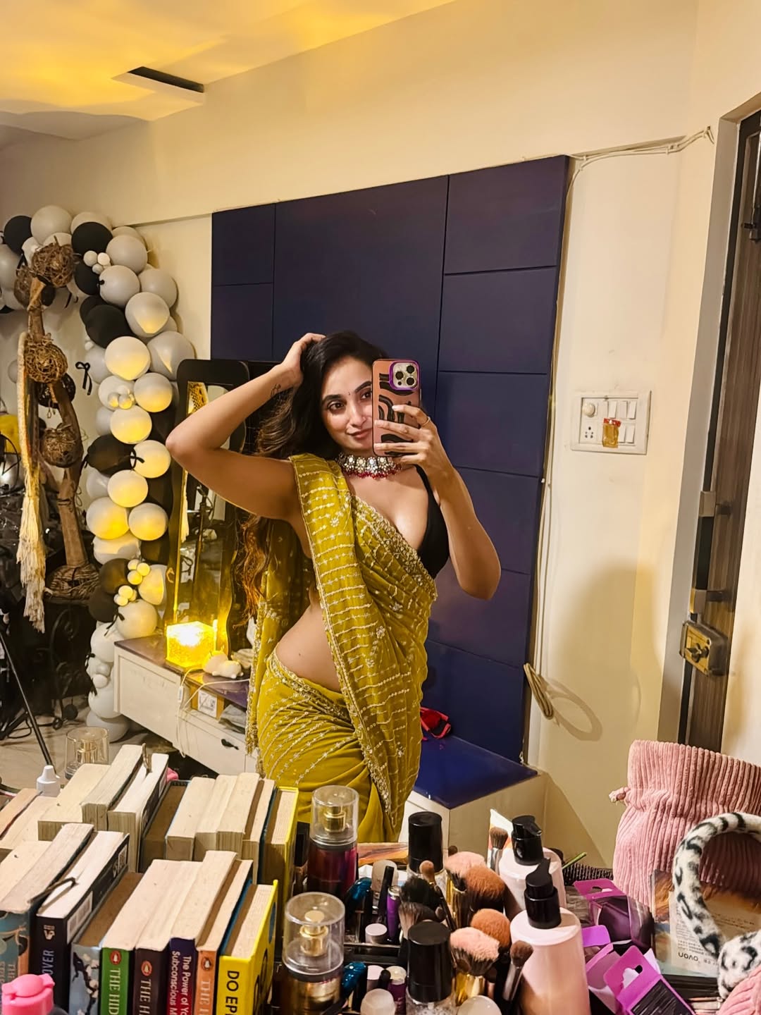 Aparna Reddy Running Hand Through Long Hair Pose