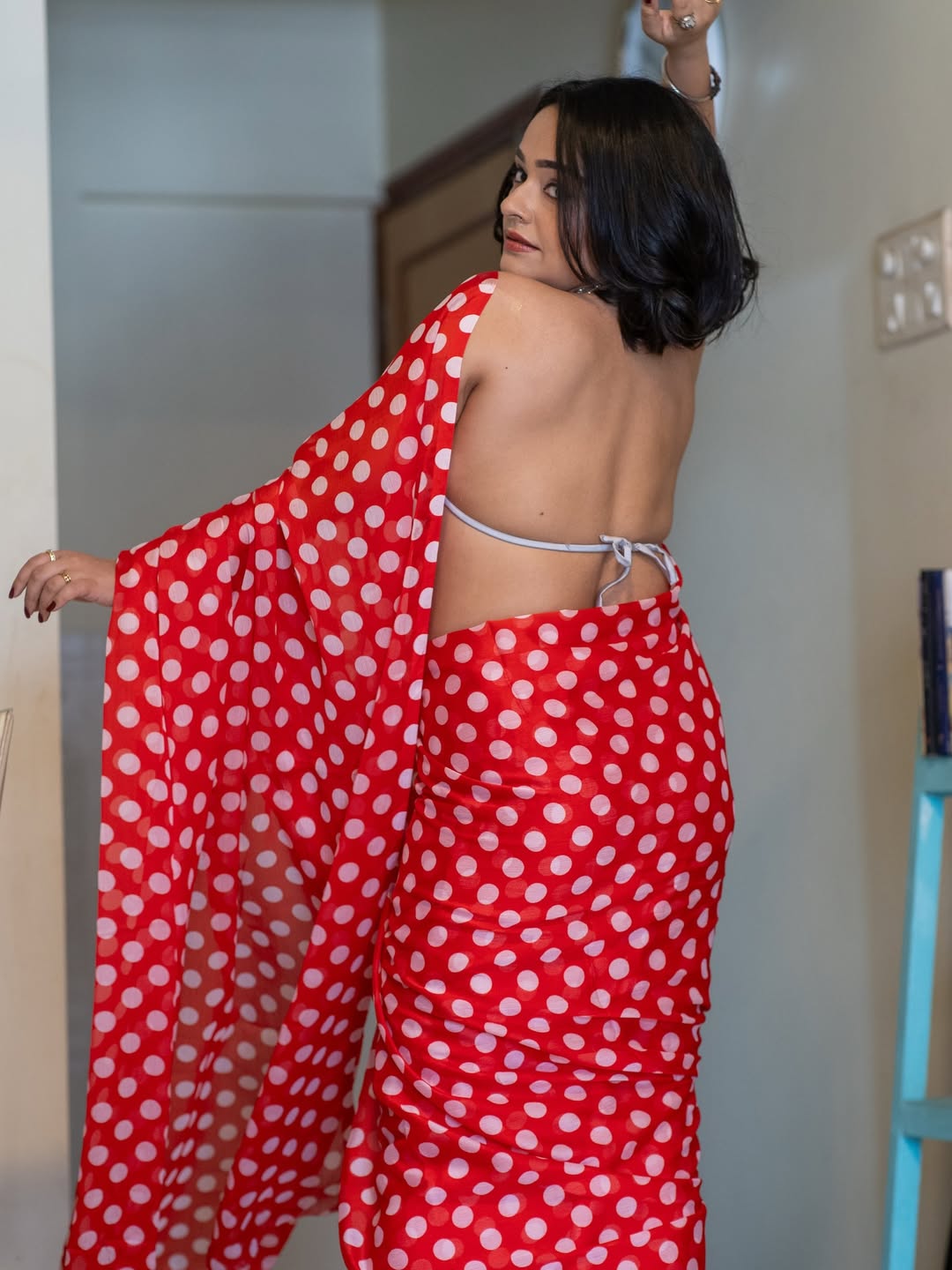 Apoorva Arora Shows Off Backless Blouse Style