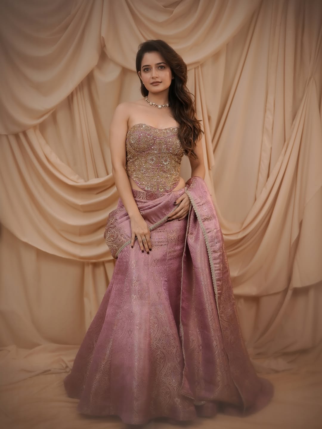 Ashika Ranganath Standing Gracefully Full Frame Shot
