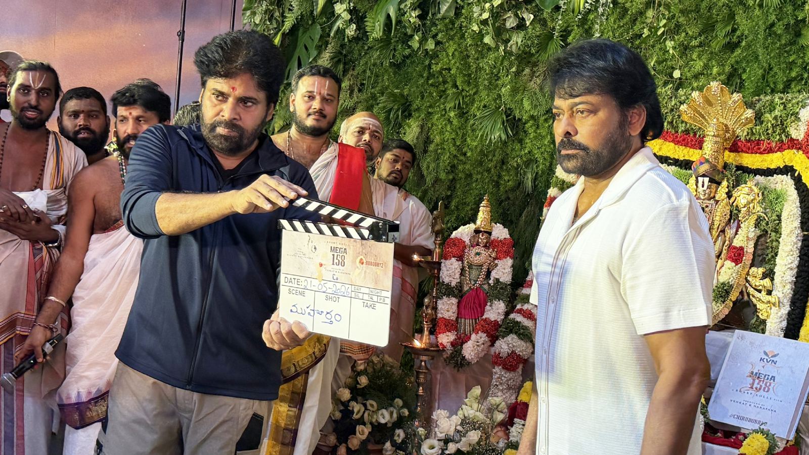 Chiranjeevi and Pawan Kalyan at #MEGA158