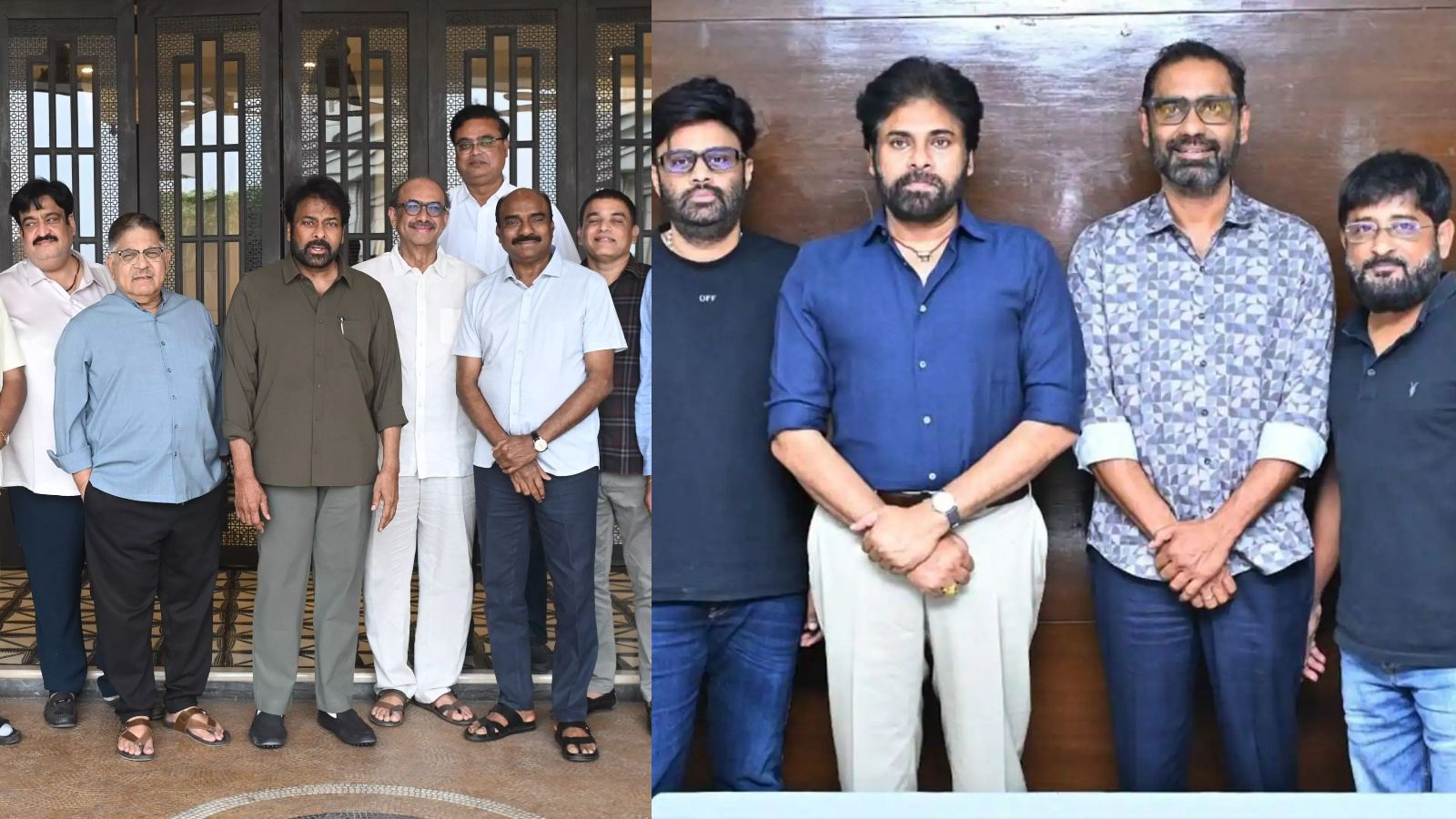 Chiranjeevi and Pawan Kalyan discussing issues related to the Telugu film industry