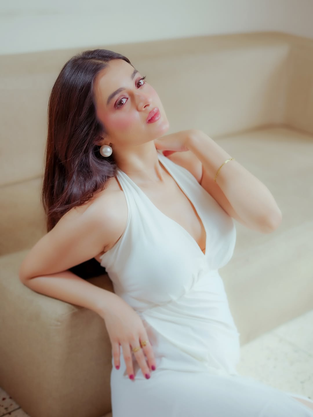 Darshana Banik Looking Intently Plunging Neckline