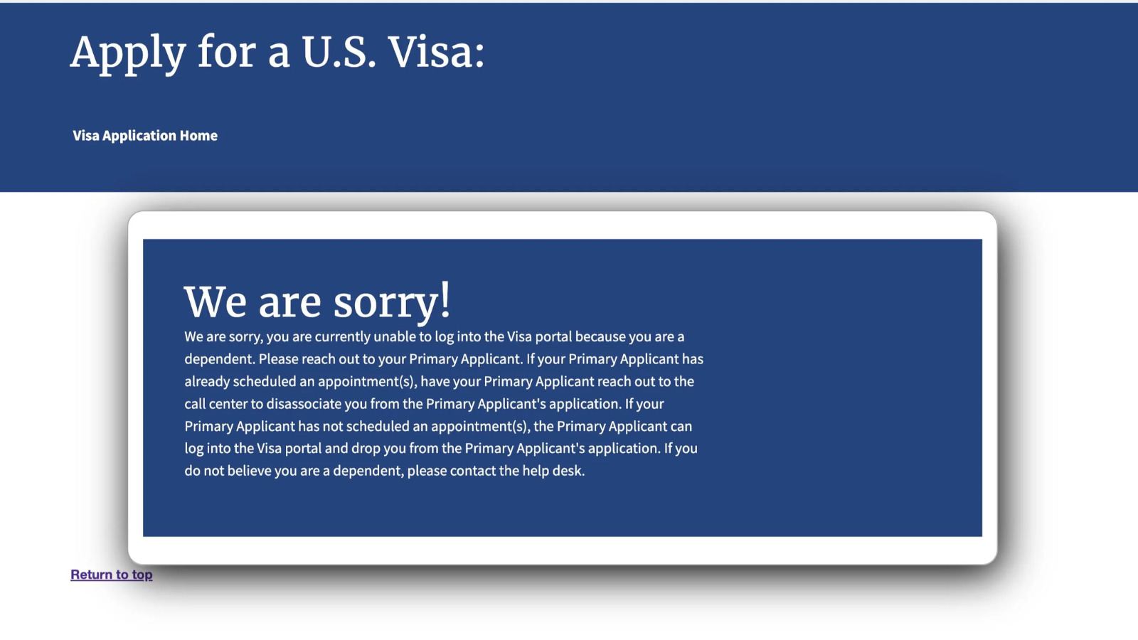 Indian student facing US visa portal issues