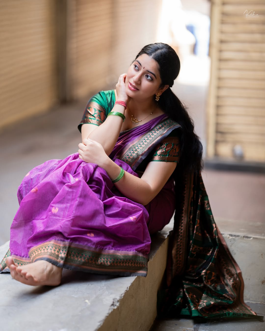 K Sudha Looking Away With Intense Ethnic Vibe