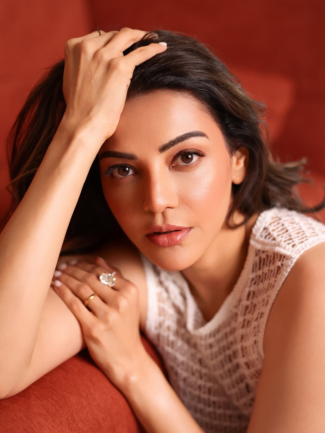 Kajal Aggarwal Intense Close Up Headrest Glance