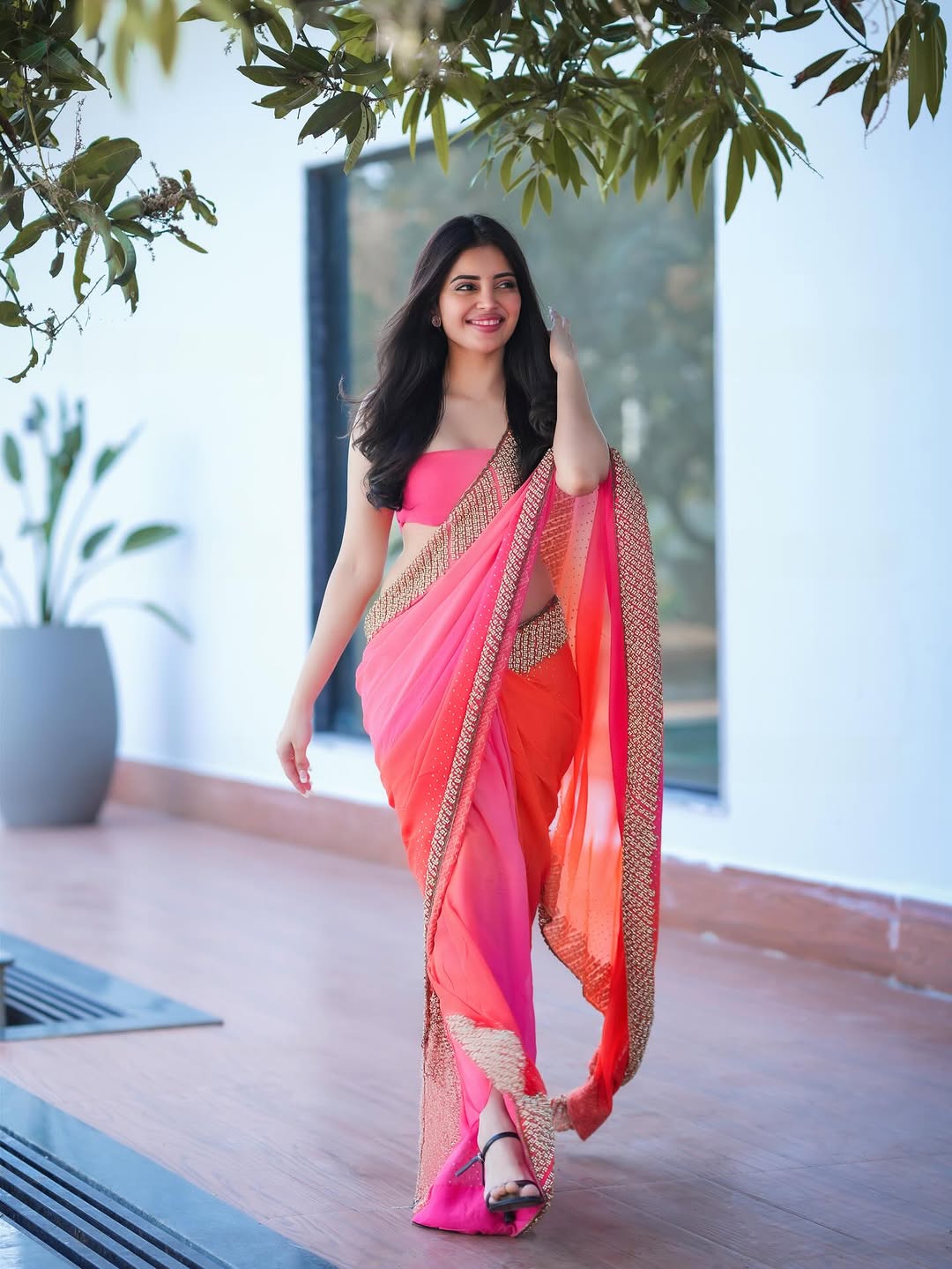 Kushitha Kallapu Flaunting Curves In Ethnic Wear