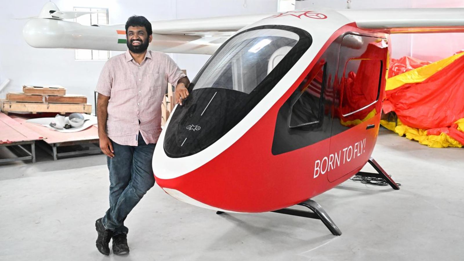 Made in Andhra Pradesh air taxi developed by Guntur startup Magnawings during test demonstration