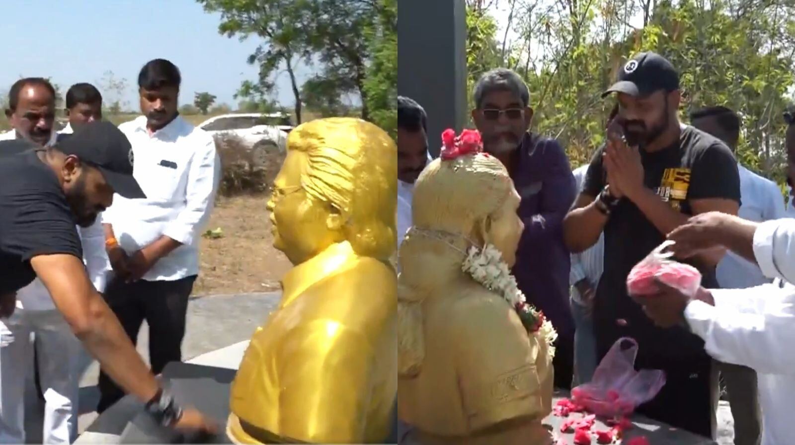Manchu Manoj at Dasari Narayanarao Samadhi