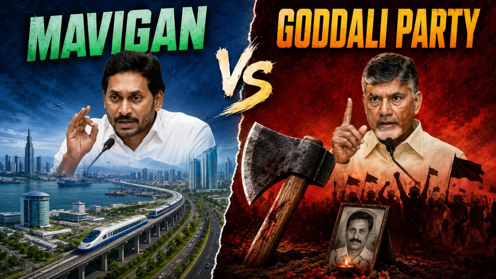 వైసీపీ 'మావిగన్' - టీడీపీ 'గొడ్డలి పార్టీ'...రెండు గాలితీసేవేనా.? .?